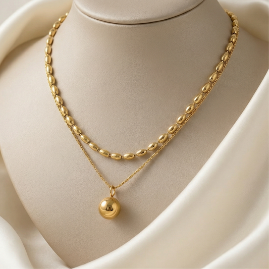 Golden Drop Layer Necklace
