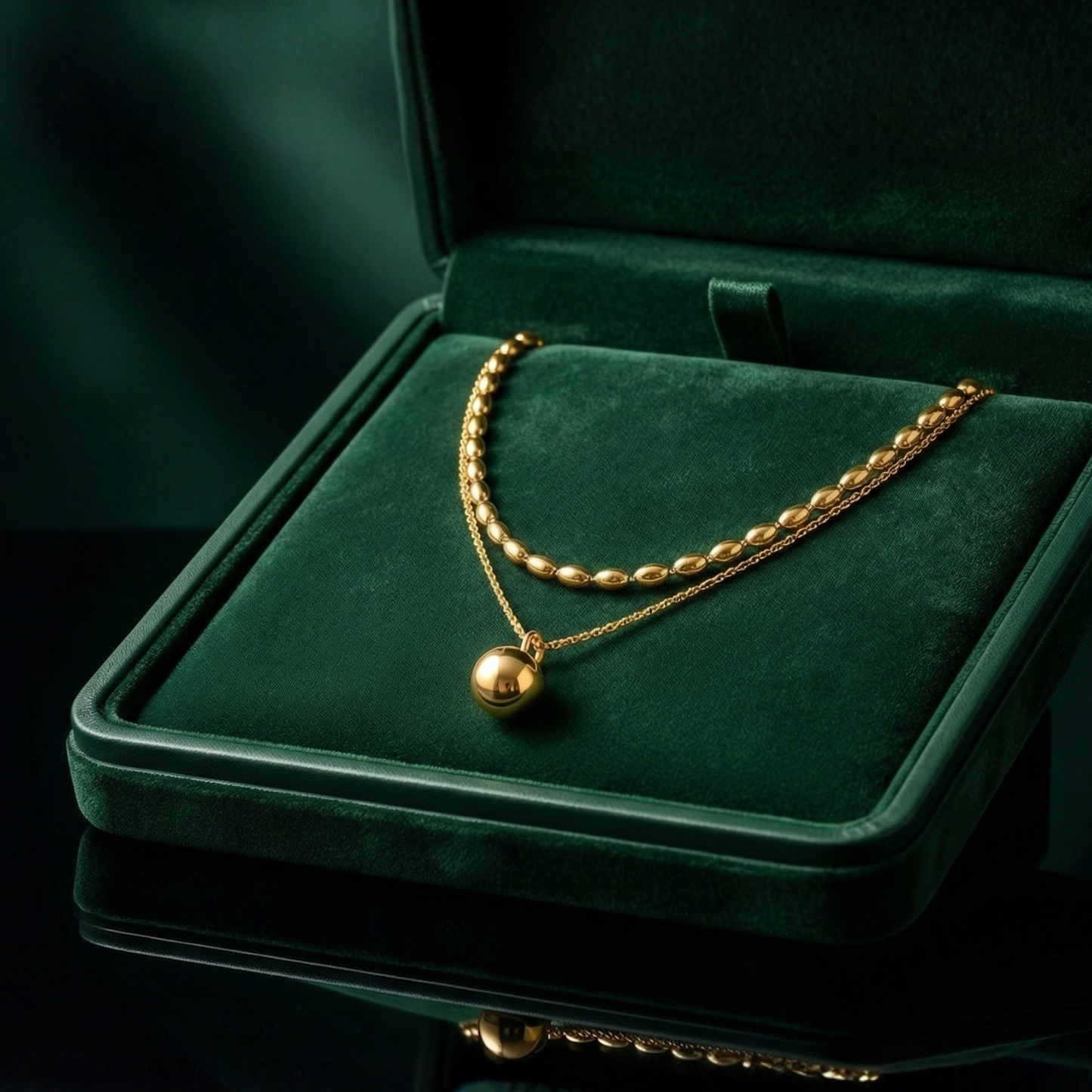 Golden Drop Layer Necklace