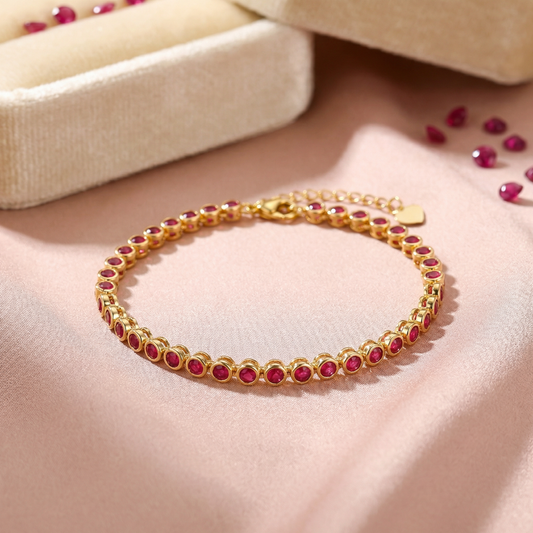 Golden Heart Charm Bracelet (Free Size)