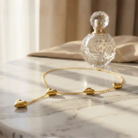 Golden Heart Glow Necklace