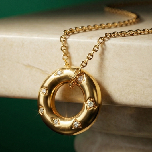 Golden Circle Pendant Necklace