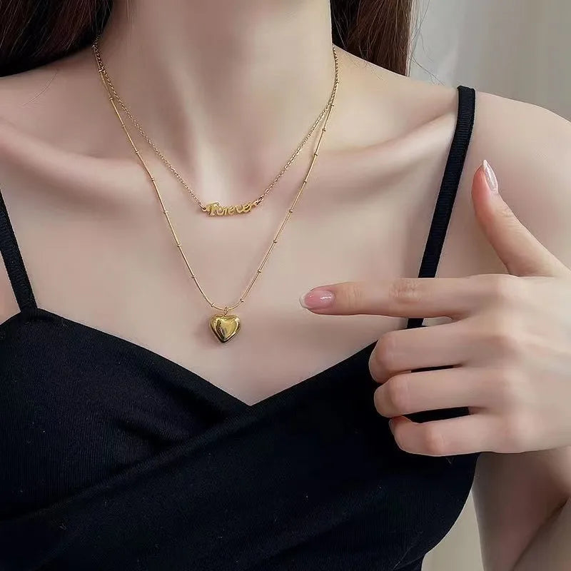 Golden Heart Chain Necklace