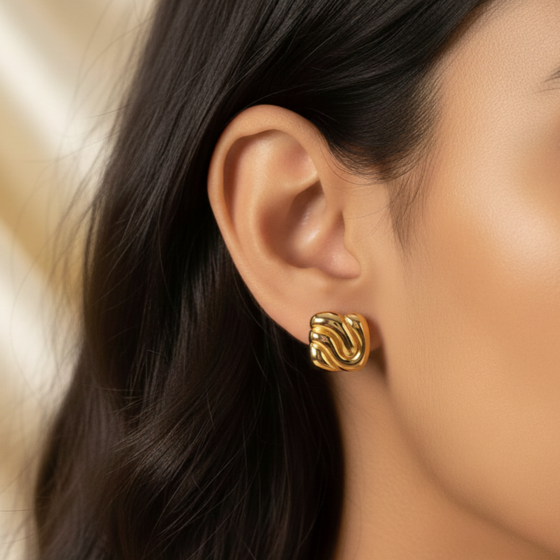 Golden Glow Stud Earrings