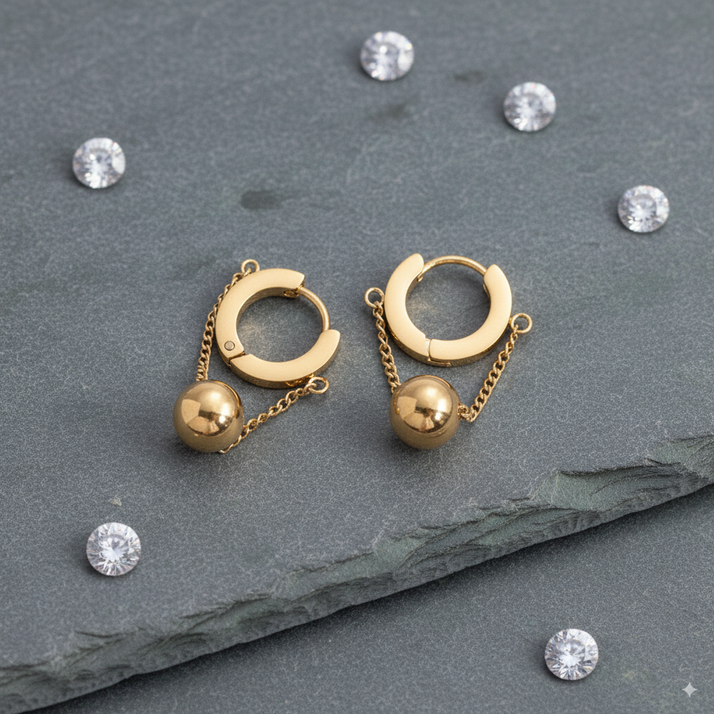 Golden Dot Earring
