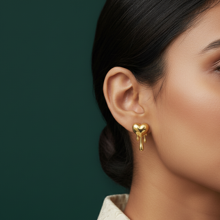 Molten Heart Gold Studs