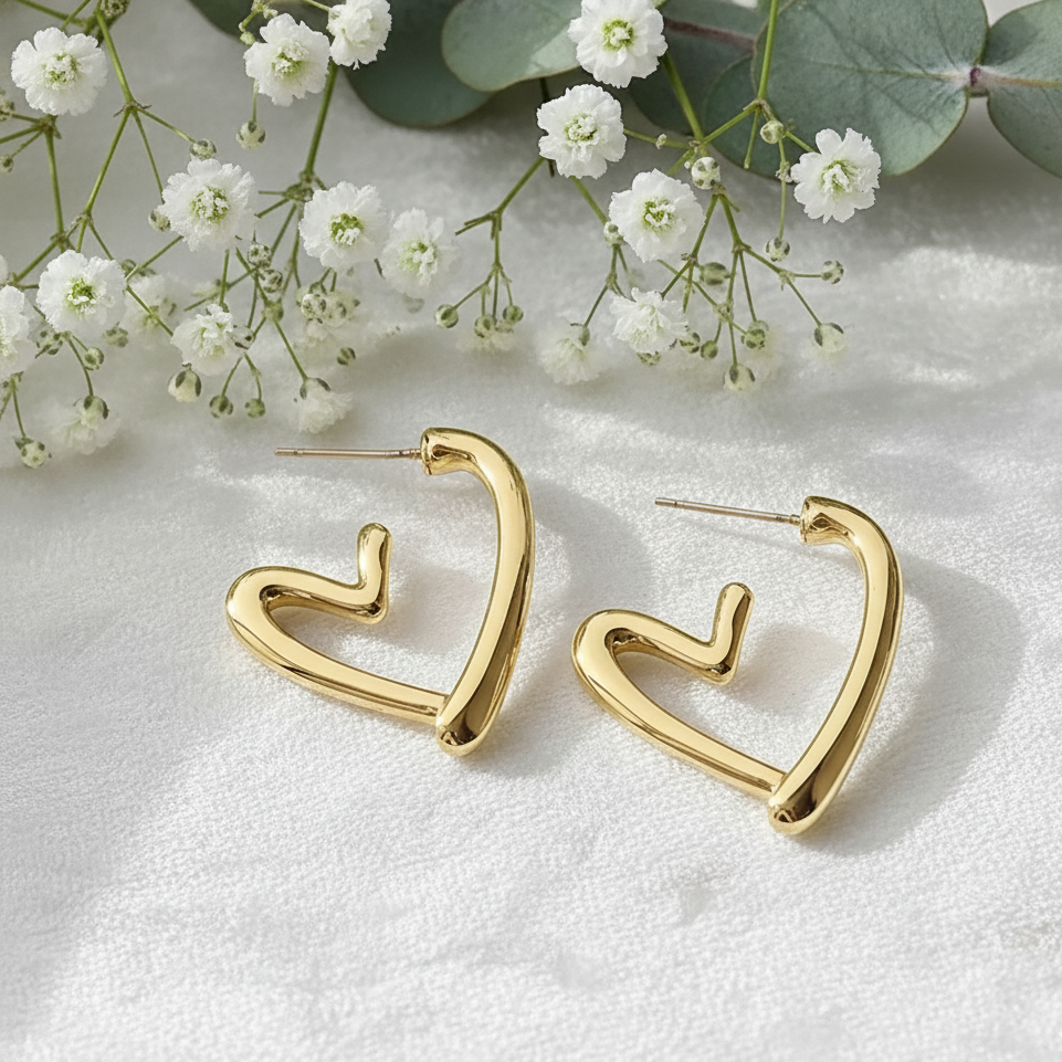Golden Heart Glow Earrings