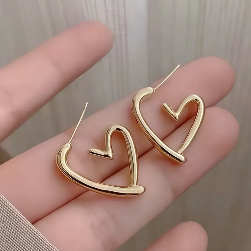 Golden Heart Glow Earrings