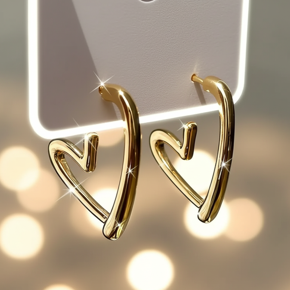 Golden Heart Glow Earrings
