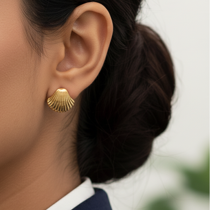 Golden Shell Beach Earrings