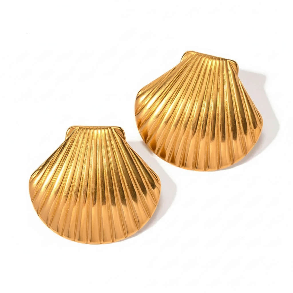 Golden Shell Beach Earrings