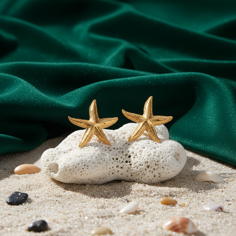 Gold Starfish Shell Set