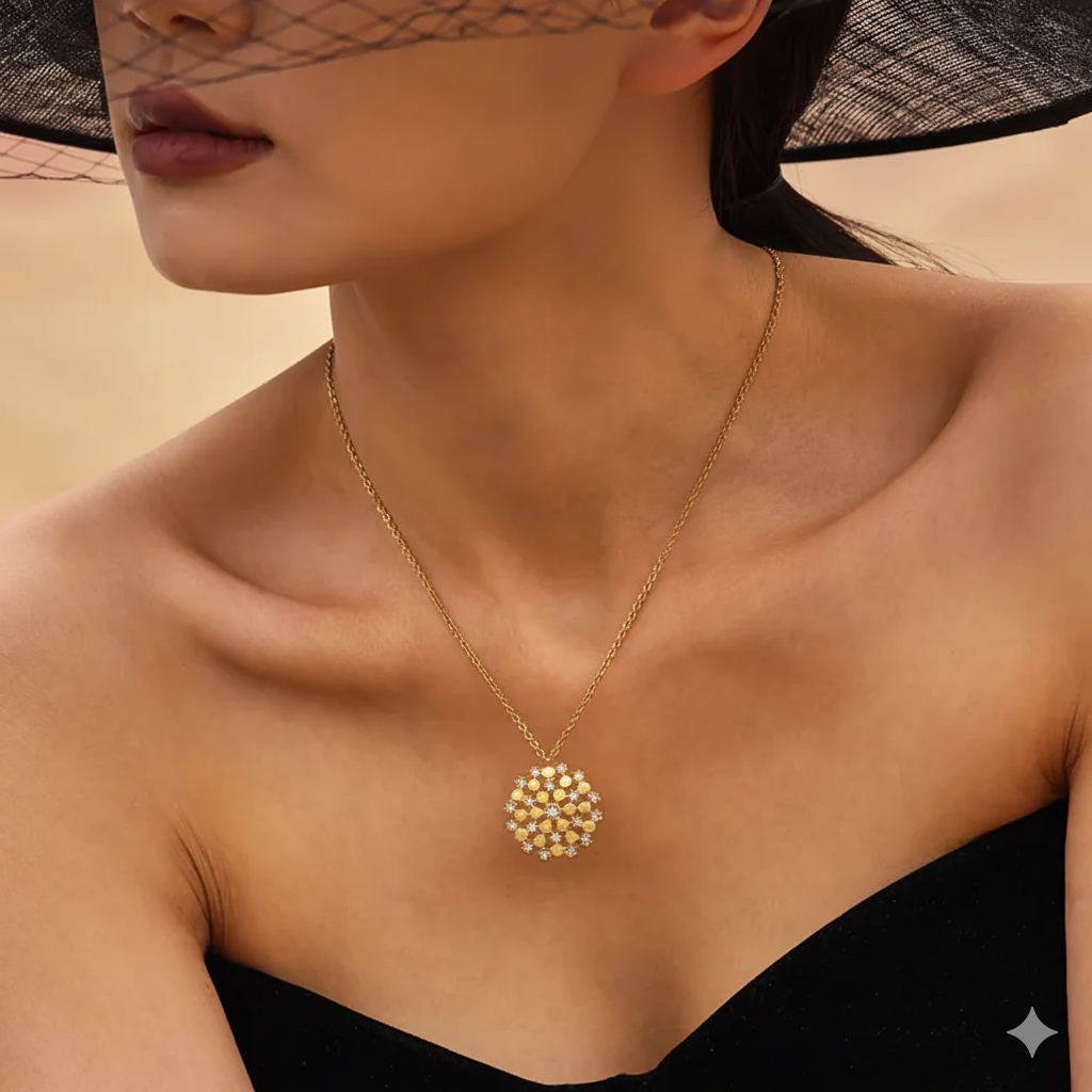 Golden Snowflake Necklace