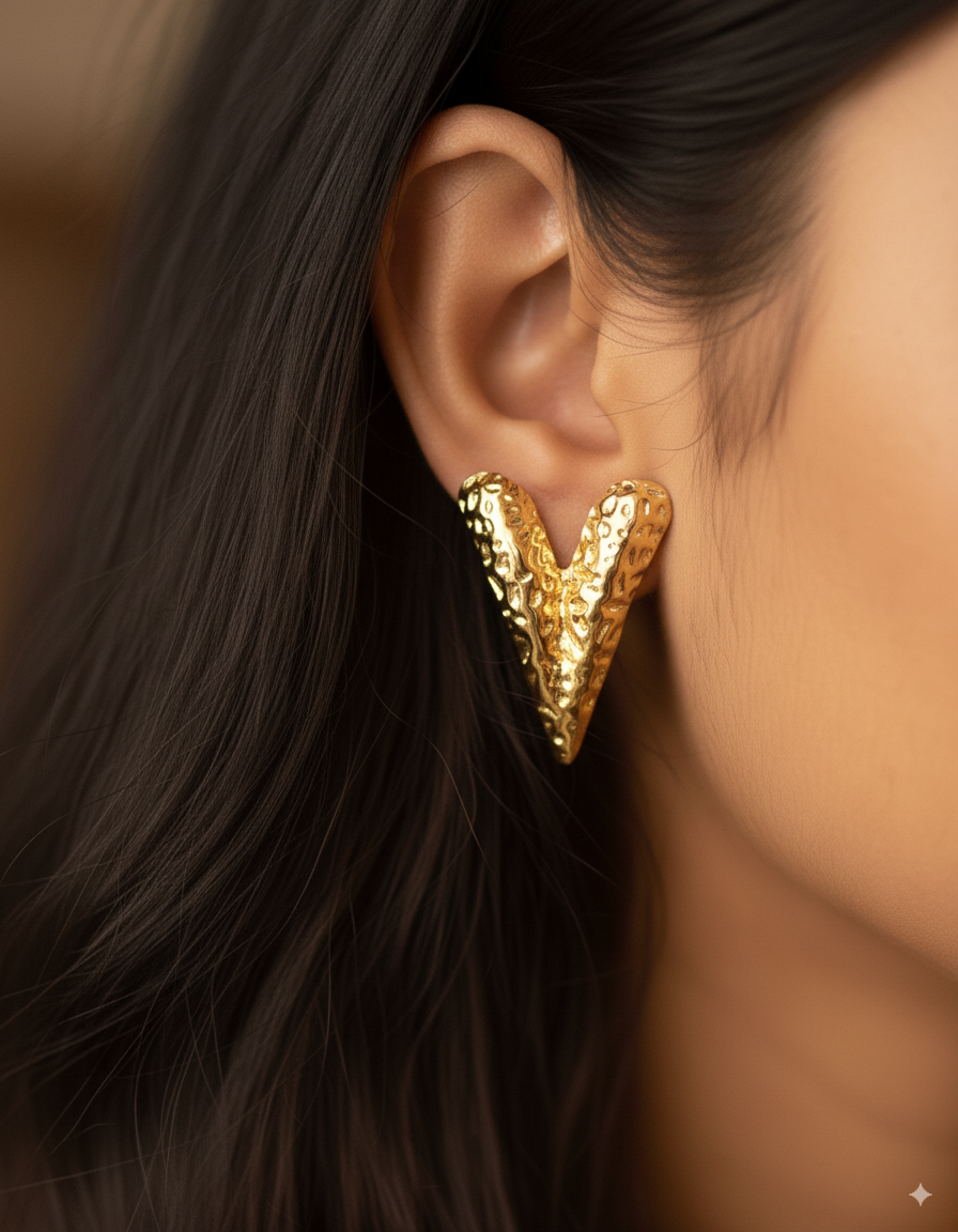 Golden V Shaped Earrings