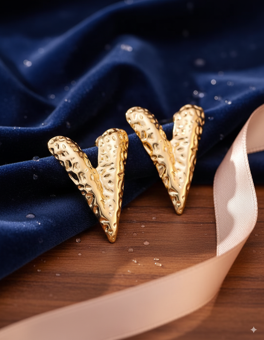 Golden V Shaped Earrings