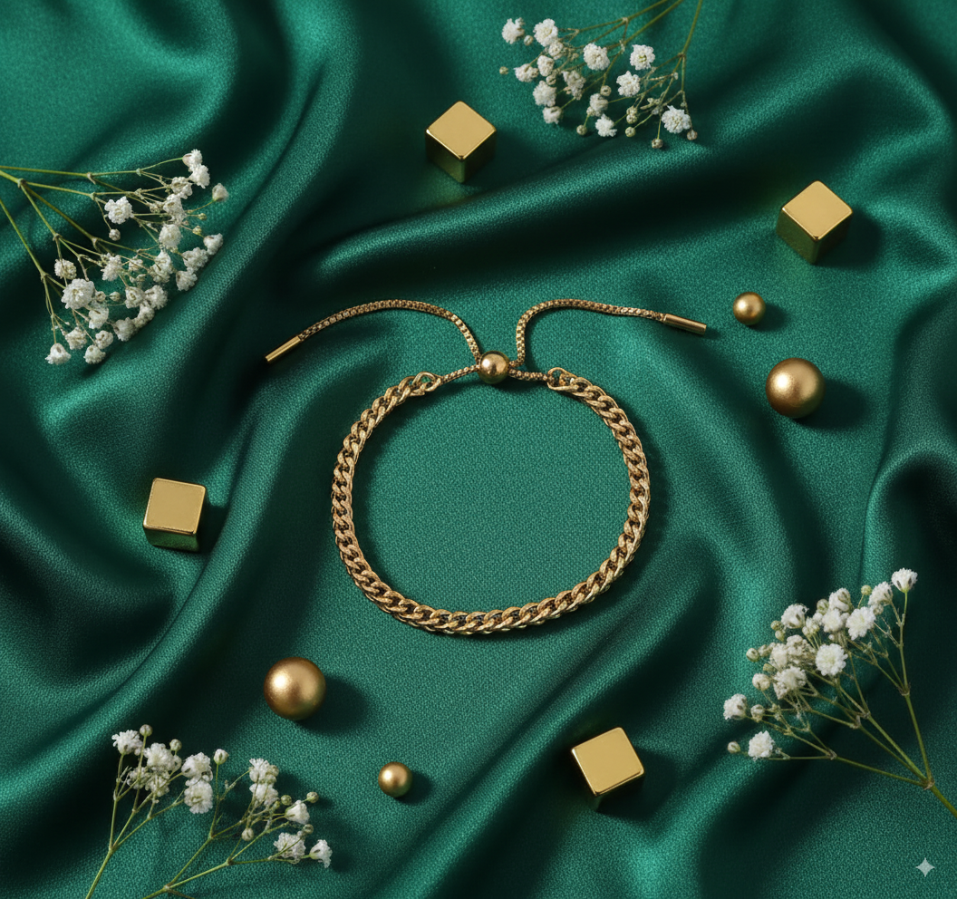 Golden Charm Drawstring Bracelet