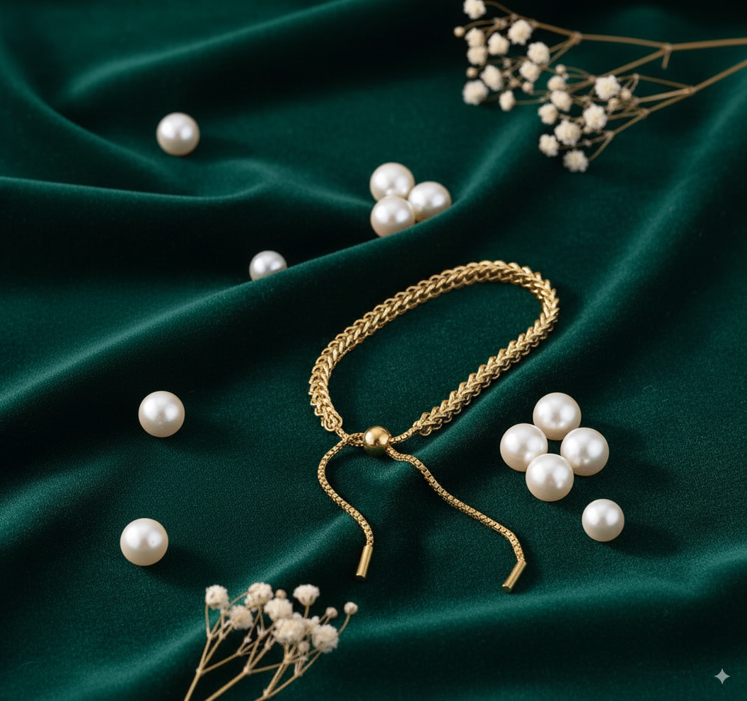 Golden Charm Drawstring Bracelet