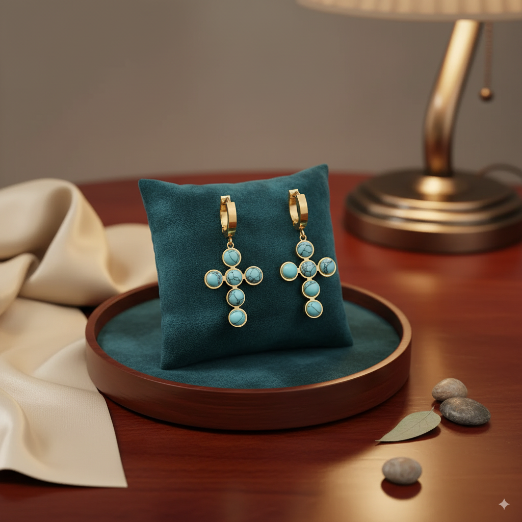 Vintage Cross Turquoise Set