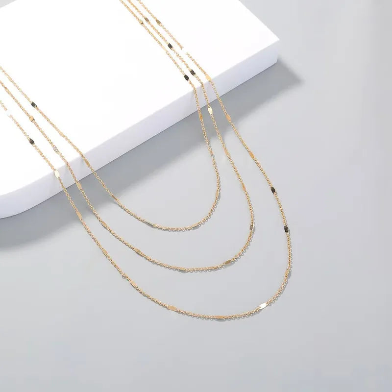 Layered Geometric Gold Necklace