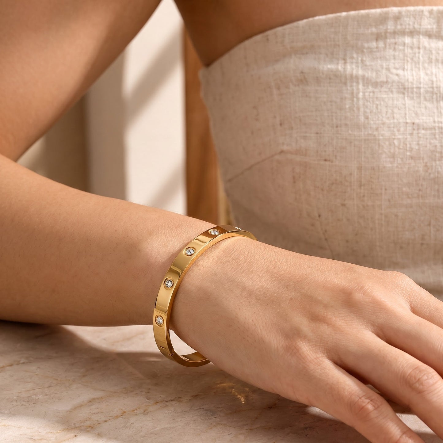 Celestial Gold Dot Bangle