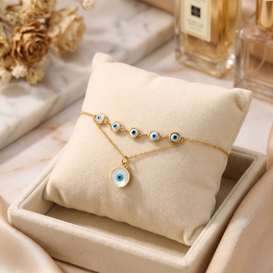 Golden Evil Eye Anklet