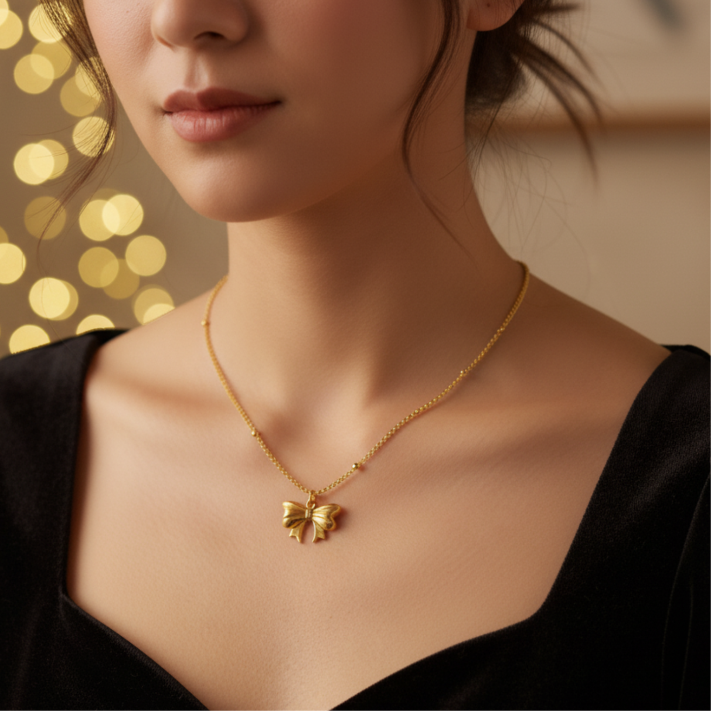 Golden Butterfly Pendant Necklace