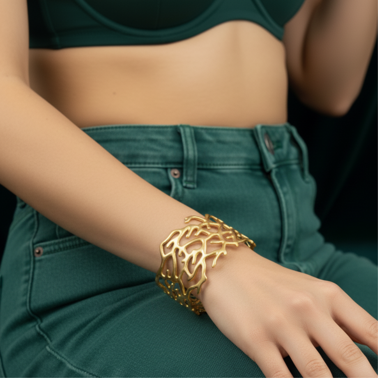 Golden Coral Style Bangle