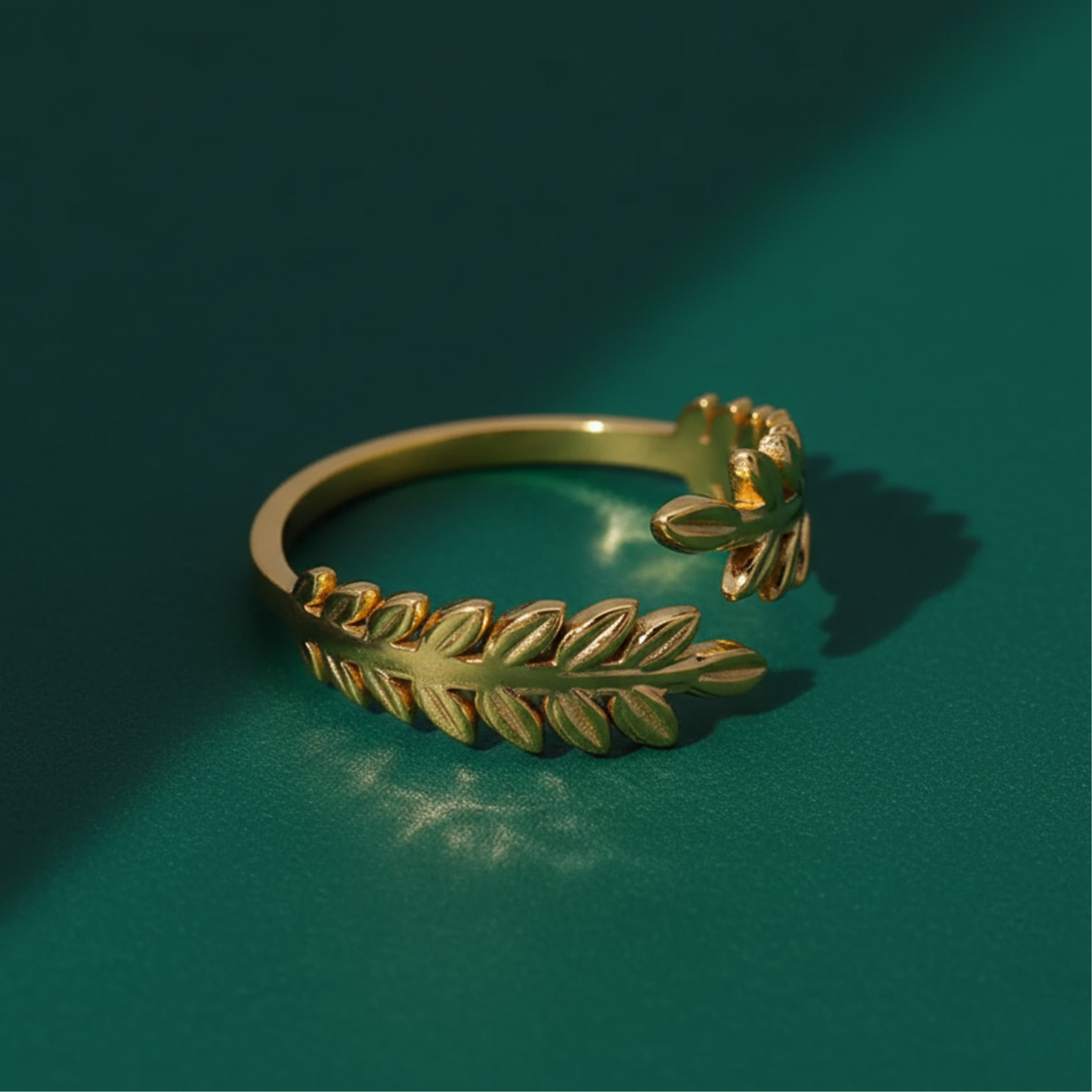 Golden Leaf Accent Ring