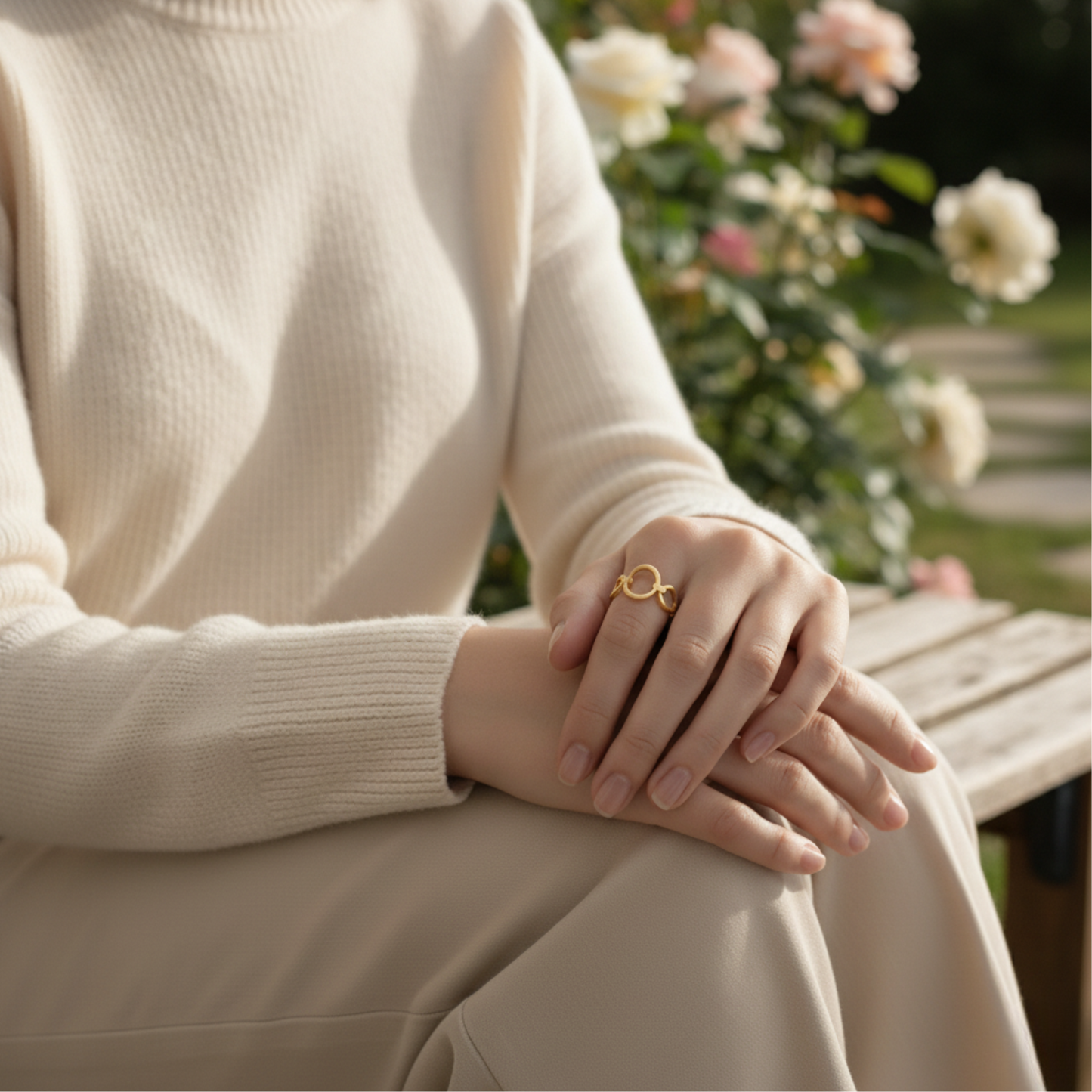 Golden Clover Design Ring
