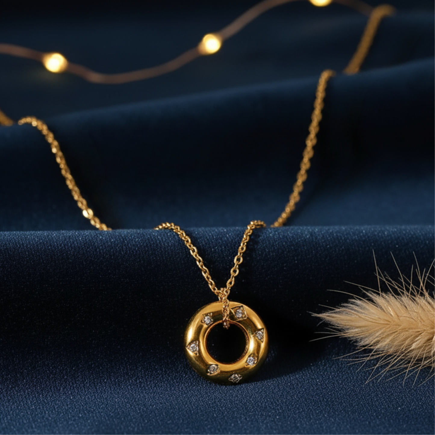 Golden Circle Pendant Necklace