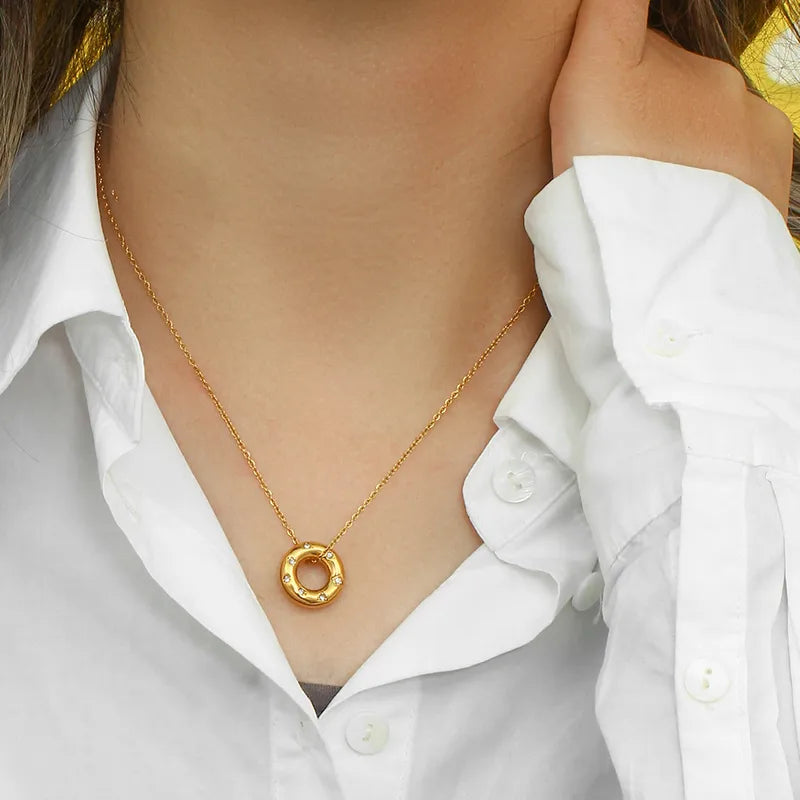 Golden Circle Pendant Necklace