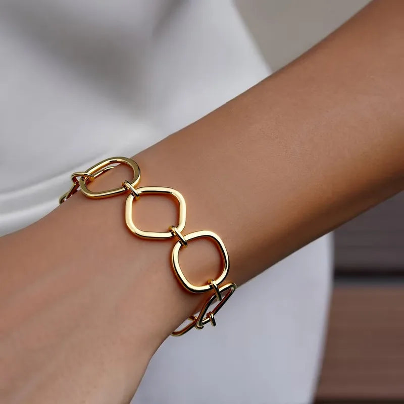 Bold Gold Square Bracelet