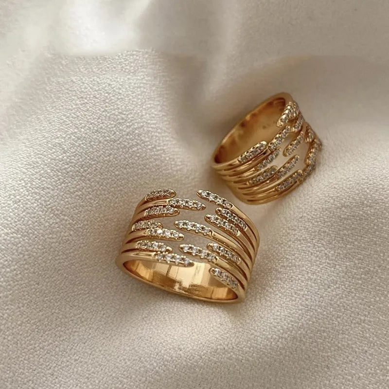 Golden Cross Zircon Ring