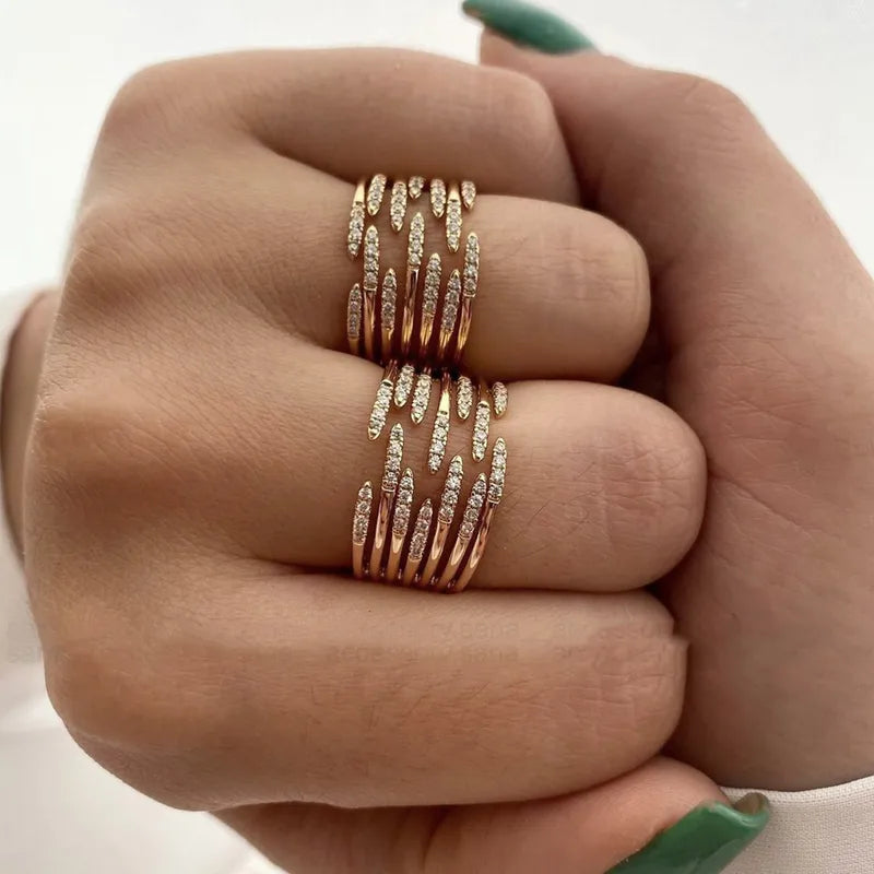 Golden Cross Zircon Ring