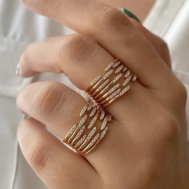 Golden Cross Zircon Ring