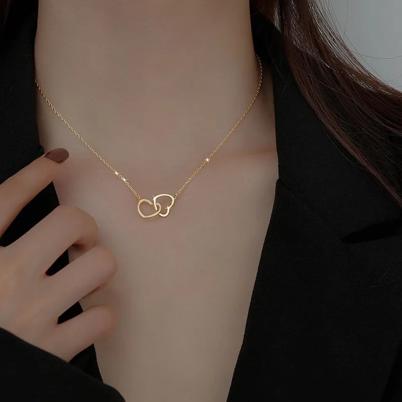 Golden Heart Pendant Necklace