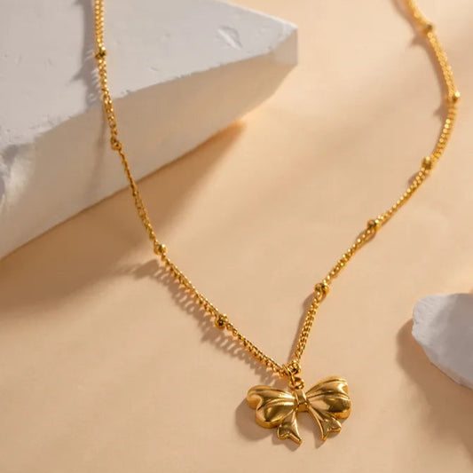 Golden Butterfly Pendant Necklace