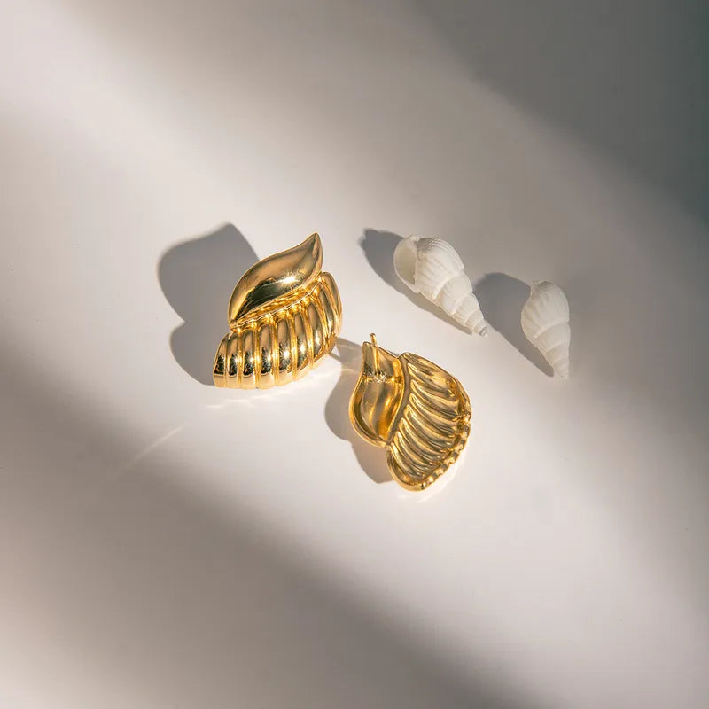 18K Gold Conch Studs