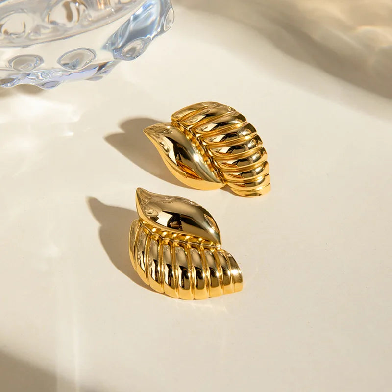 18K Gold Conch Studs