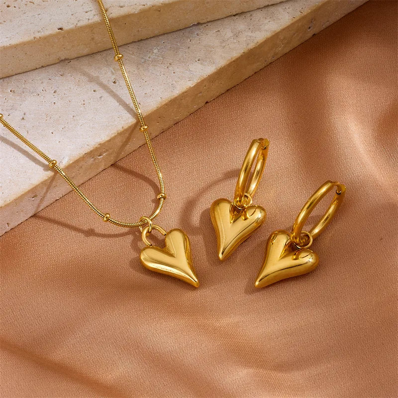 Golden Heart Jewelry Set