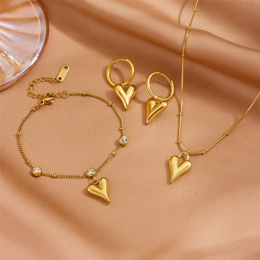 Golden Heart Jewelry Set
