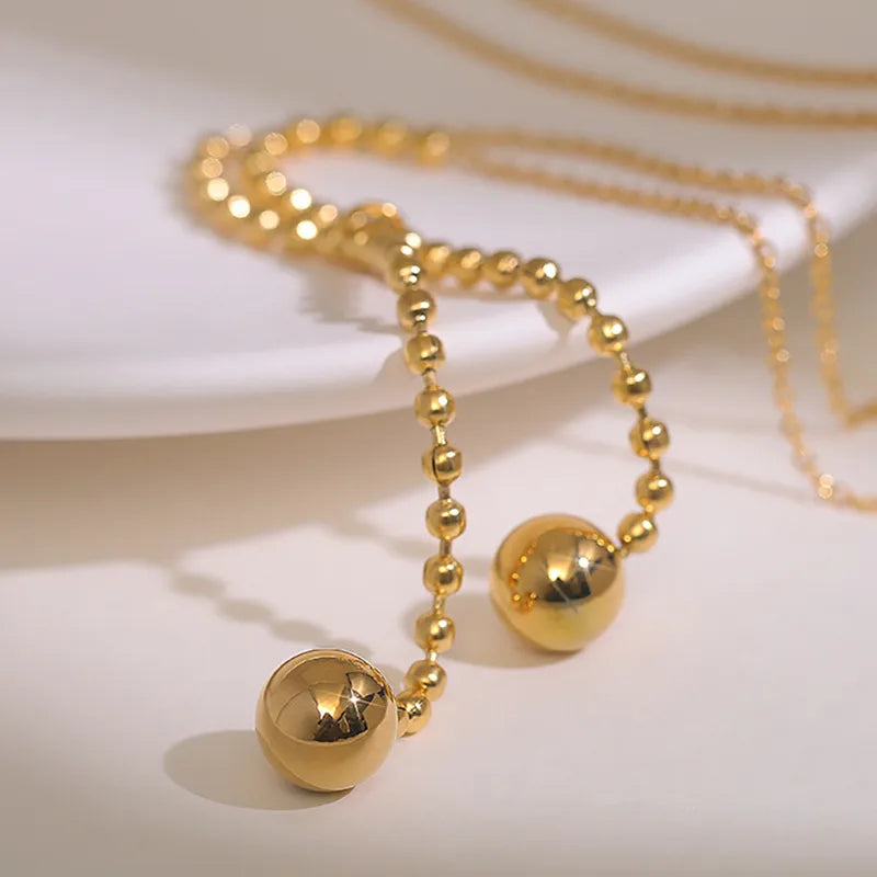 Gleaming Gold Dot Necklace