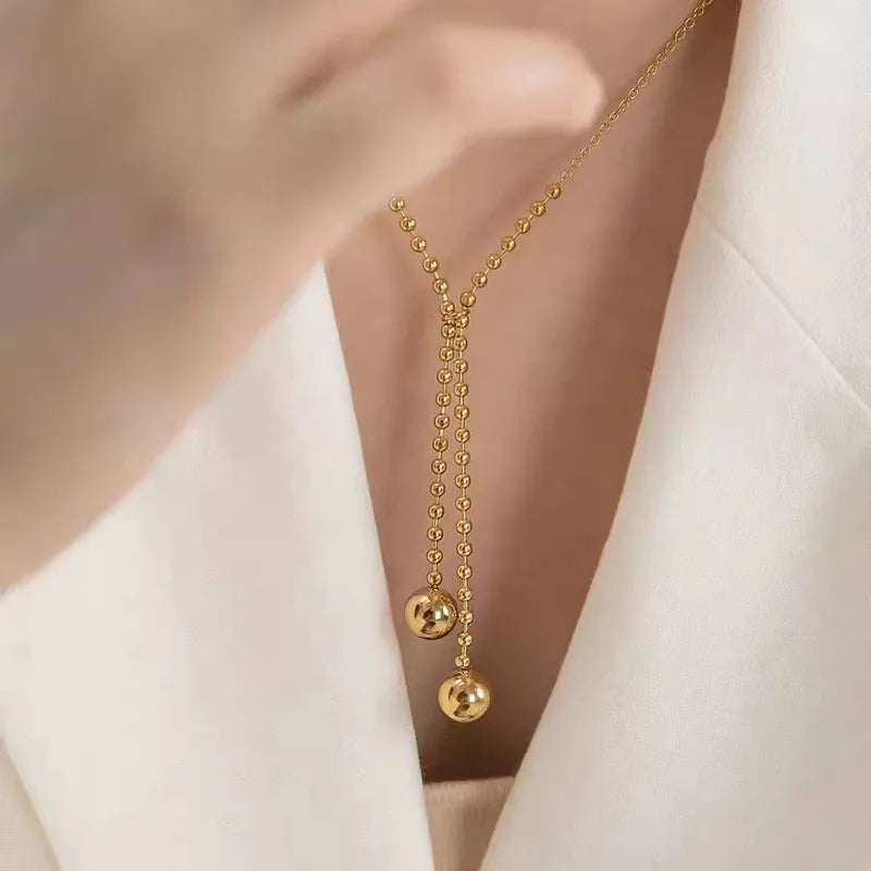 Gleaming Gold Dot Necklace