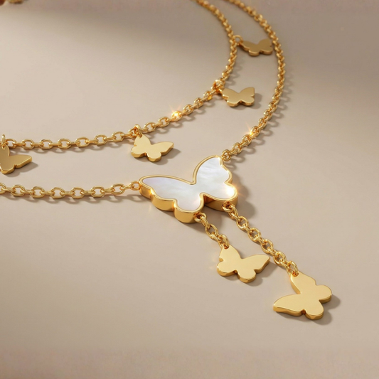 Golden Butterfly Charm Anklet
