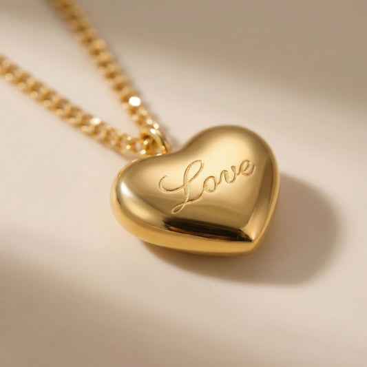 Golden Heart Glow Necklace