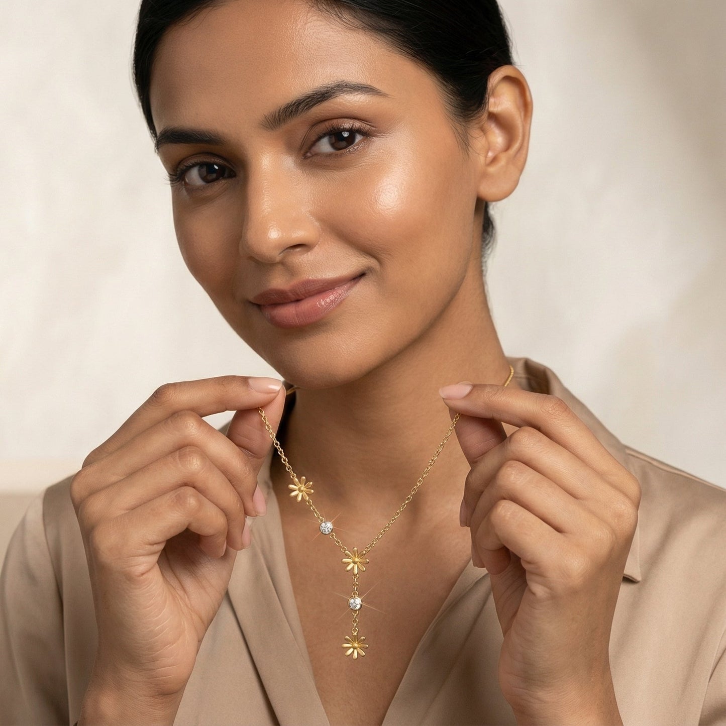 Sweet Floral Gold Necklace