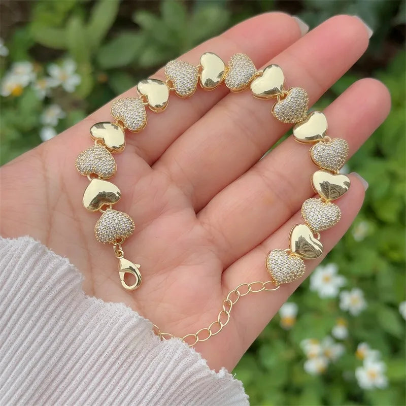 Golden Heart Heritage Bracelet (Free Size)