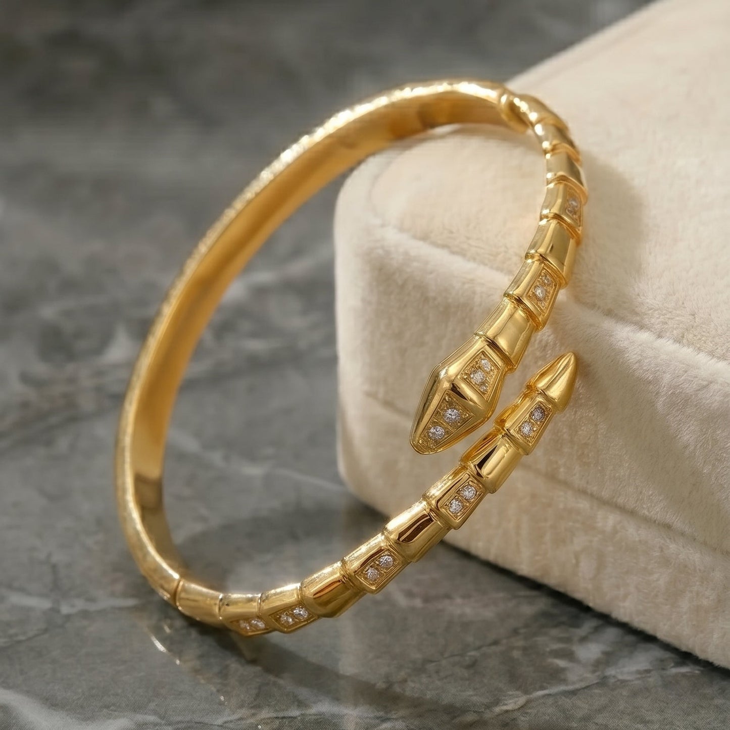 Jaguar Serpent Gold Bangle (Free Size)
