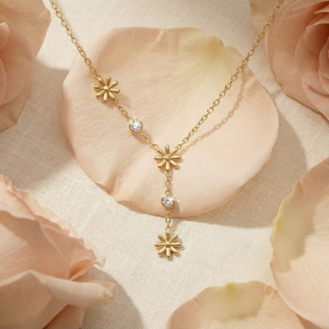 Sweet Floral Gold Necklace