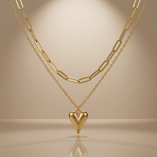 Charming Golden Heart Necklace