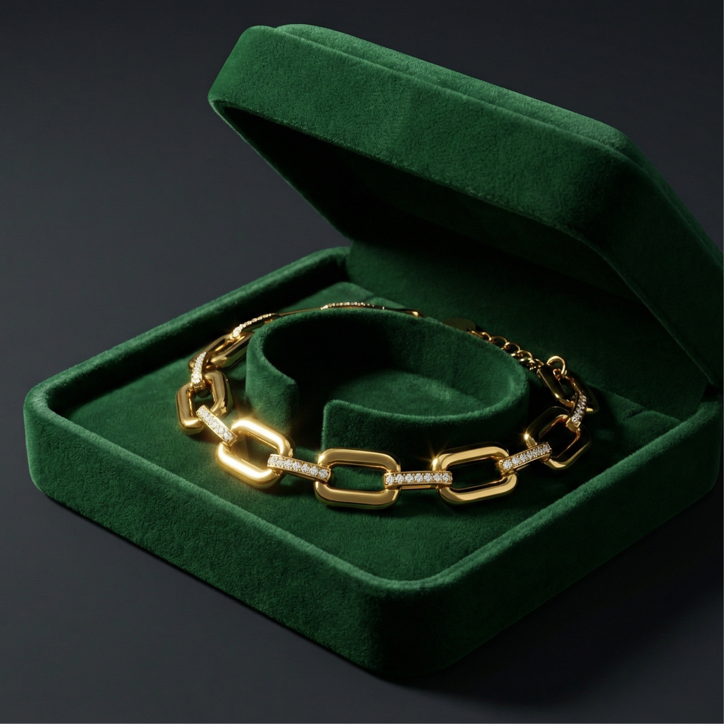 Golden Luxe Link Bracelet (Free Size)